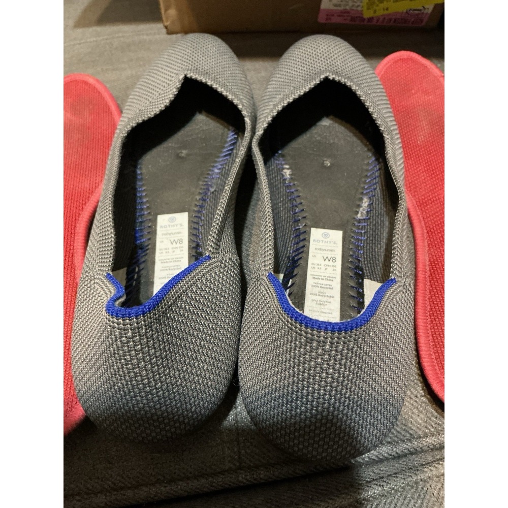 Rothy's The Flat Round Toe Slip-On Knit Ballet Flats Gray Womens W8